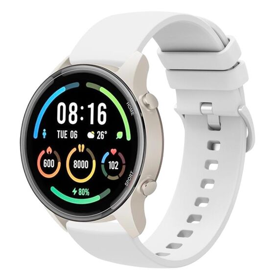 Per Xiaomi Watch Sport 22mm Cinturino in silicone morbido a tinta unita (bianco)