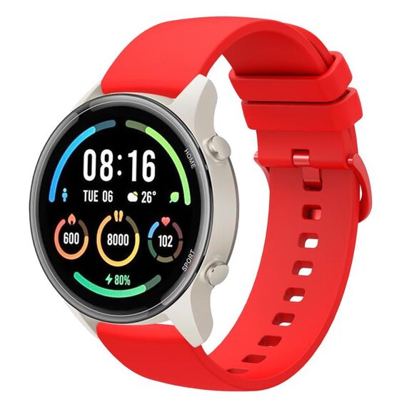 Per Xiaomi Watch Sport 22mm Cinturino in silicone morbido a tinta unita (rosso)