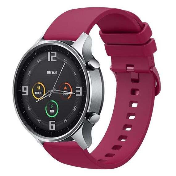 Per Xiaomi Watch Color 22mm Cinturino in silicone morbido a tinta unita (rosso vino)