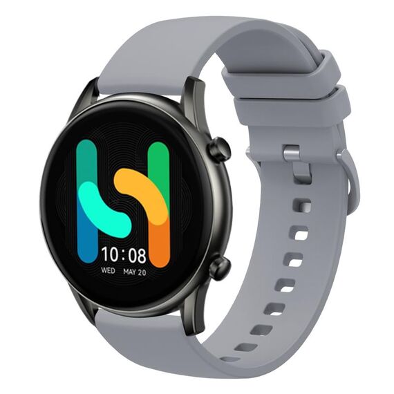 Per Xiaomi Haylou RT2 LS10 22mm Cinturino in silicone morbido a tinta unita (grigio)