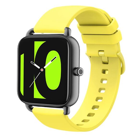 Per Xiaomi Haylou RS4 LS12 22mm Cinturino in silicone morbido a tinta unita (giallo)