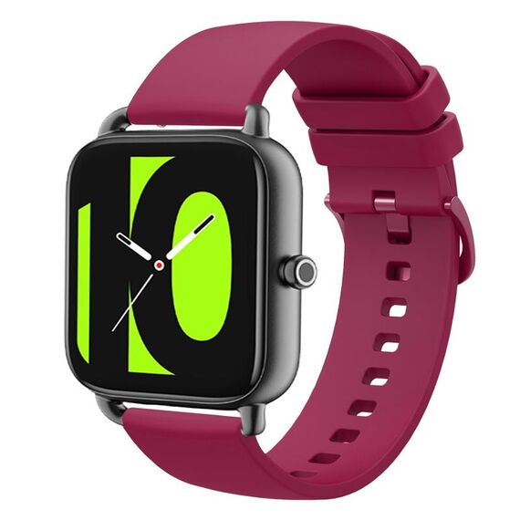 Per Xiaomi Haylou RS4 LS12 Cinturino per orologio in silicone morbido a tinta unita da 22 mm (rosso vino)