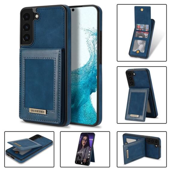 Per Samsung Galaxy S22 + 5G N.Bekus Custodia per telefono RFID con slot per schede a vibrazione verticale (blu)