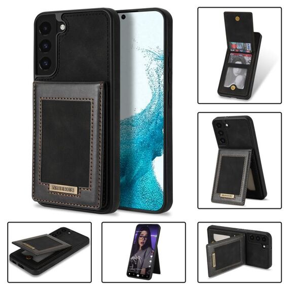 Per Samsung Galaxy S22 + 5G N.Bekus Vertical Flip Card Slot RFID Custodia per telefono (nero)