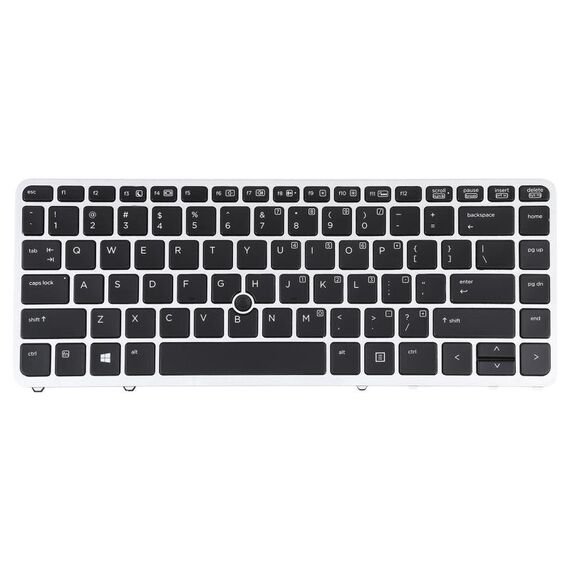 Tastiera per HP EliteBook 840 G1 versione USA con retroilluminazione e puntamento (argento)