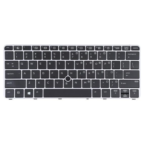 Tastiera per HP EliteBook 820 G3 versione USA con retroilluminazione e puntamento (argento)