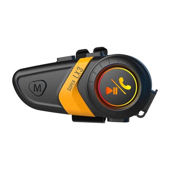 Casco da moto Chiamata Musica Navigazione Cuffie Bluetooth, Colore: Giallo (Microfono a tubo morbido)