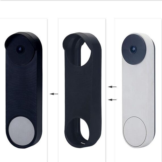Custodia protettiva in silicone per campanello per Google Nest Hello versione batteria campanello (nero)