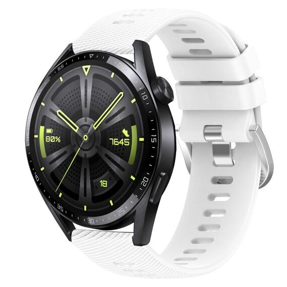 Per Huawei Watch GT3 42mm 20mm Cinturino in silicone morbido a tinta unita (bianco)
