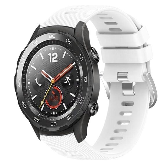 Per Huawei Watch 2 Cinturino per orologio in silicone morbido tinta unita da 20 mm (bianco)