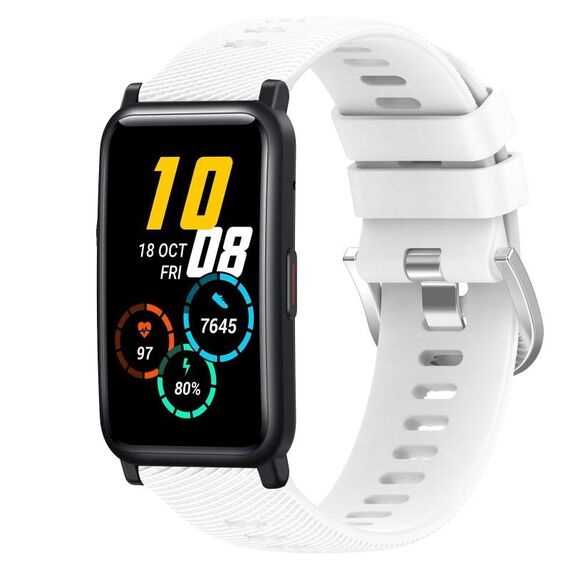 Cinturino per orologio in silicone morbido a tinta unita For Honor Watch ES da 20 mm (bianco)