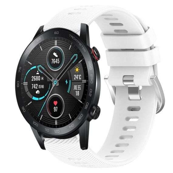 Per Honor MagicWatch2 42mm 20mm cinturino in silicone morbido a tinta unita (bianco)