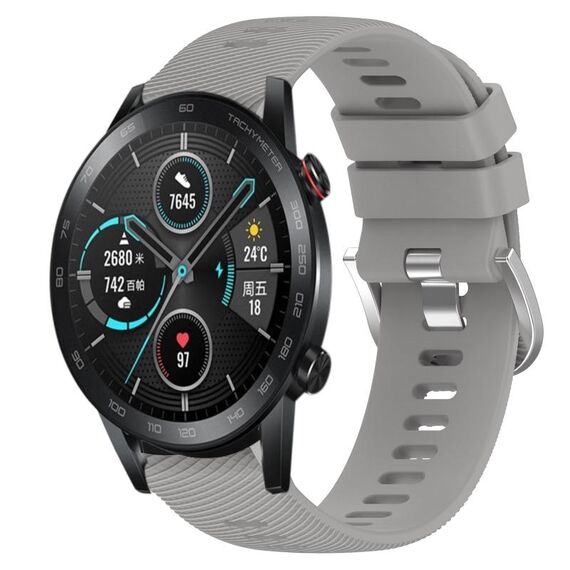 Per Honor MagicWatch2 42mm 20mm cinturino in silicone morbido a tinta unita (grigio)