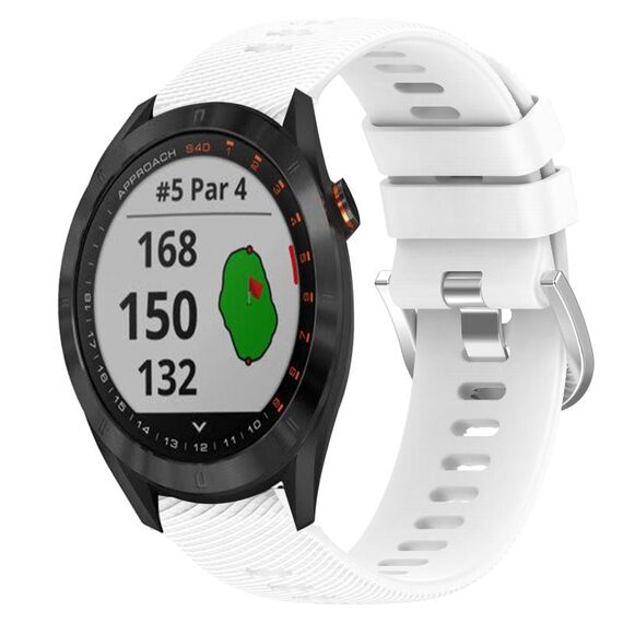 Per Garmin Approach S40 20mm Cinturino in silicone morbido a tinta unita (bianco)