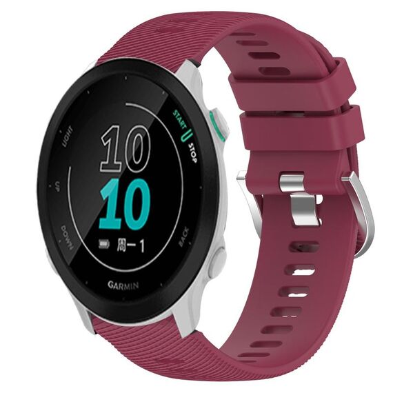 Per Garmin Forerunner 158 20mm Cinturino in silicone morbido a tinta unita (rosso vino)