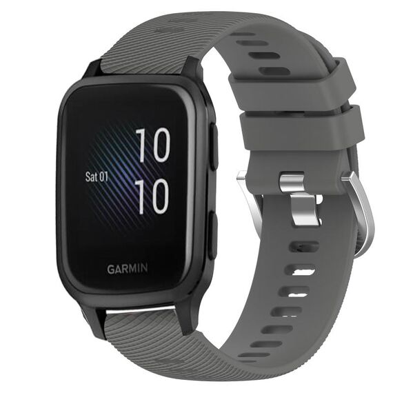 Per Garmin Venu SQ 20mm Cinturino in silicone morbido a tinta unita (grigio scuro)