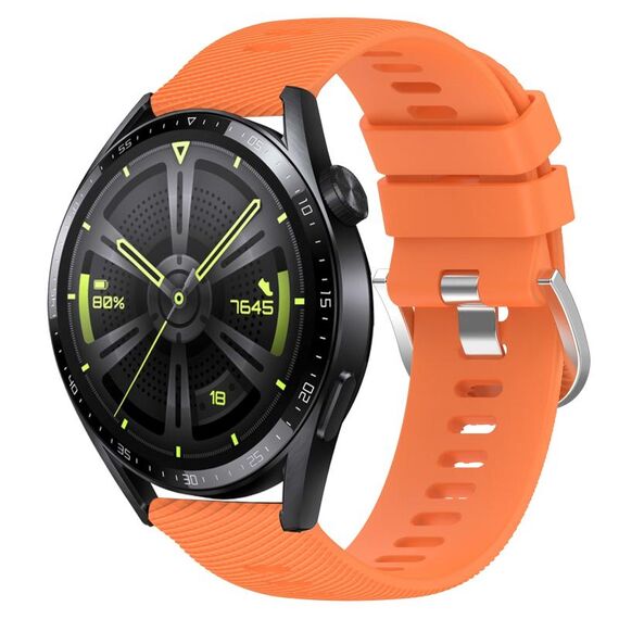 Per Huawei Watch GT3 46mm 22mm Cinturino in silicone morbido a tinta unita (arancione)