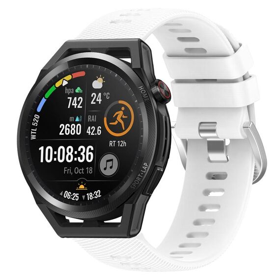 Per Huawei Watch GT Runner 22mm Cinturino in silicone morbido a tinta unita (bianco)
