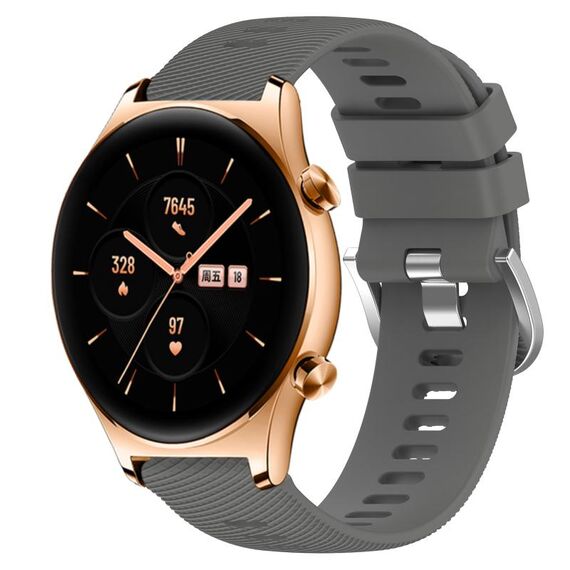 For Honor Watch GS 3 22mm Cinturino in silicone morbido a tinta unita (grigio scuro)