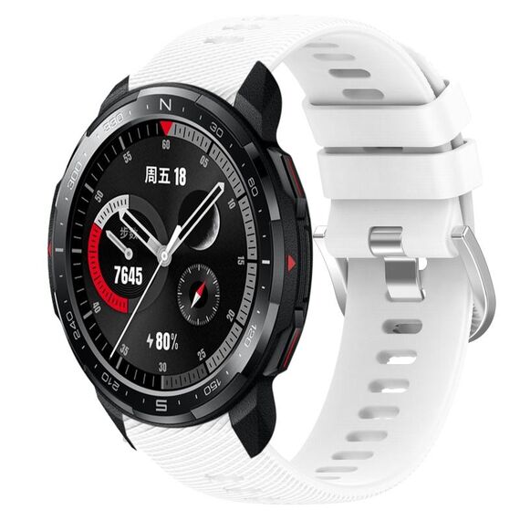 For Honor Watch GS Pro 22mm Cinturino in silicone morbido a tinta unita (bianco)