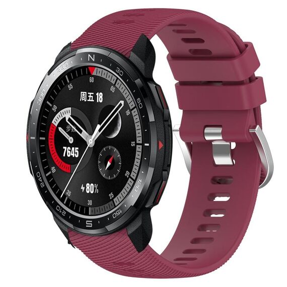 Cinturino per orologio in silicone morbido a tinta unita For Honor Watch GS Pro da 22 mm (rosso vino)