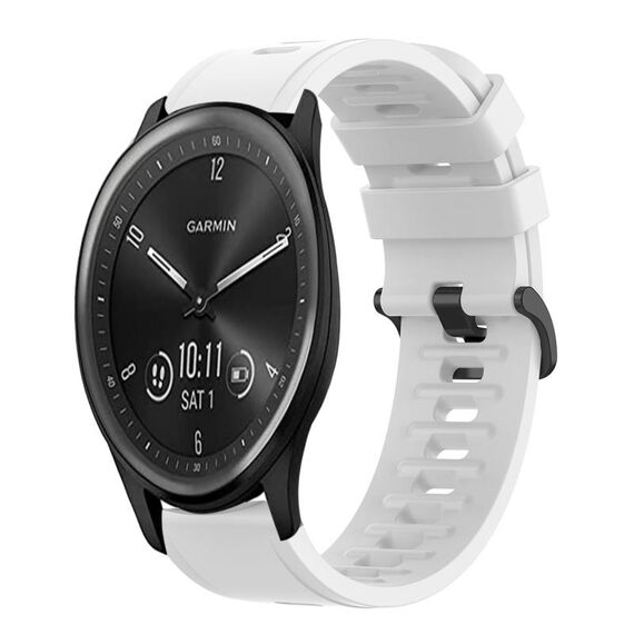 Per Garmin Vivomove Sport 20mm Cinturino in silicone morbido a tinta unita (bianco)