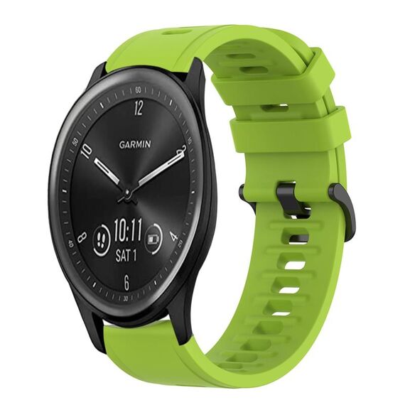 Per Garmin Vivomove Sport 20mm Cinturino in silicone morbido a tinta unita (verde lime)