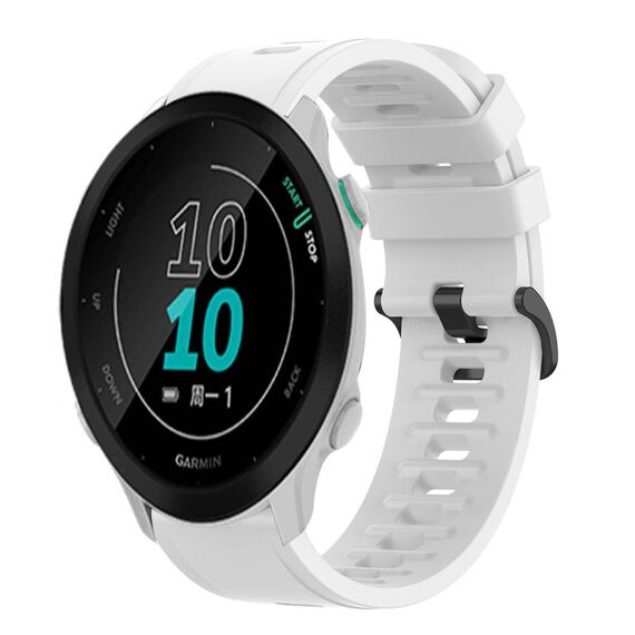 Per Garmin Forerunner 158 20mm cinturino in silicone morbido a tinta unita (bianco)