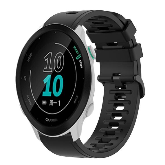 Per Garmin Forerunner 158 20mm Cinturino in silicone morbido a tinta unita (nero)