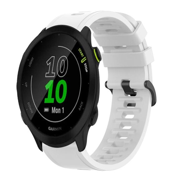 Per Garmin Forerunner 55 20mm cinturino in silicone morbido a tinta unita (bianco)
