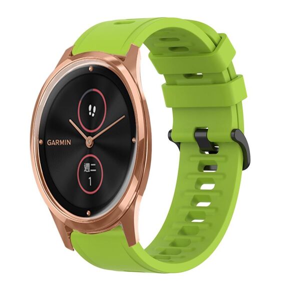 Per Garminmove Luxe 20mm cinturino in silicone morbido a tinta unita (verde lime)
