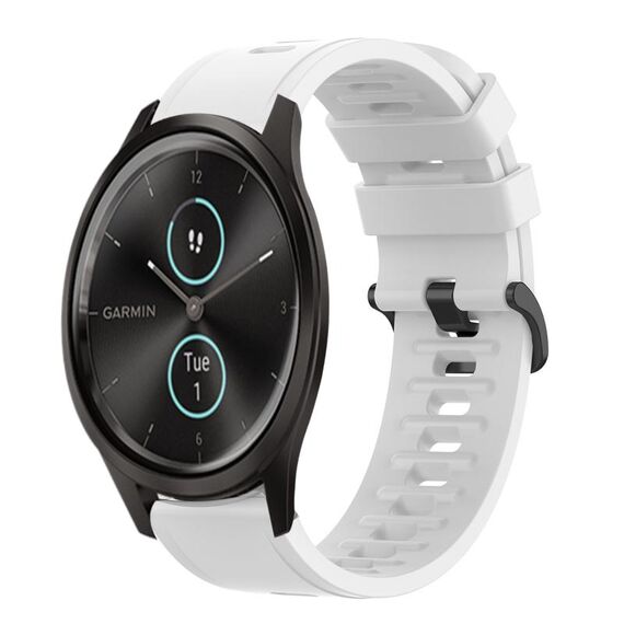 Per Garmin Garminmove Style 20mm Cinturino in silicone morbido a tinta unita (bianco)