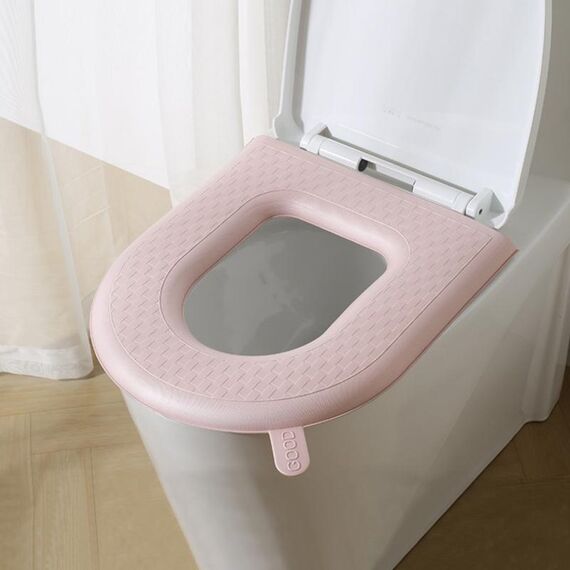 Sedile WC lavabile impermeabile ispessito per uso domestico, colore: rosa