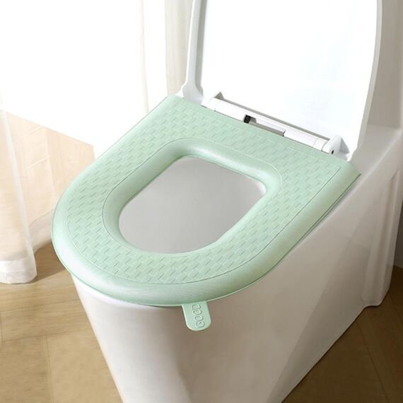 Sedile WC lavabile impermeabile ispessito per uso domestico, colore: verde