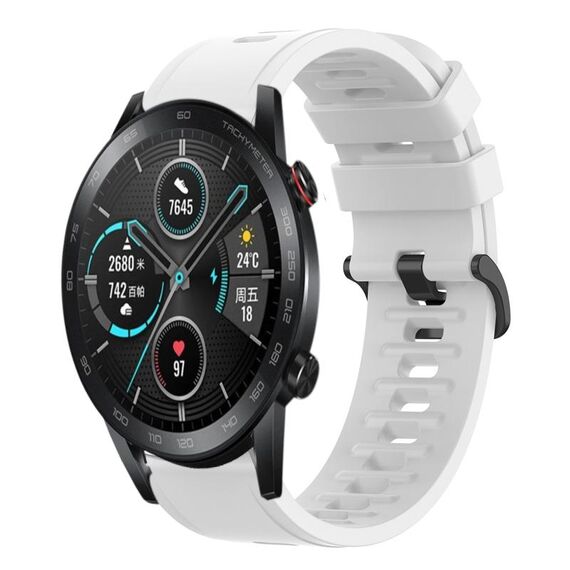 Per Honor Magic Watch 2 46mm 22MM Cinturino in silicone morbido a tinta unita (bianco)