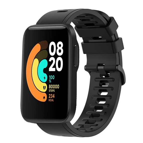 Per Xiaomi MI Watch Sport 22mm Cinturino in silicone morbido a tinta unita (nero)