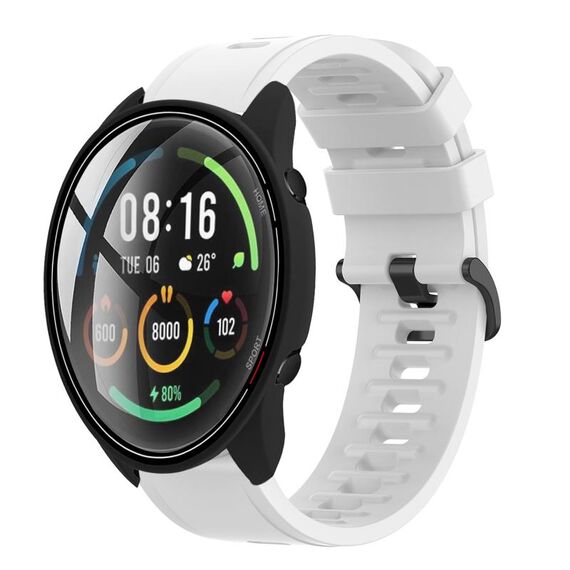 Per Xiaomi MI Watch Color 22mm Cinturino in silicone morbido a tinta unita (bianco)