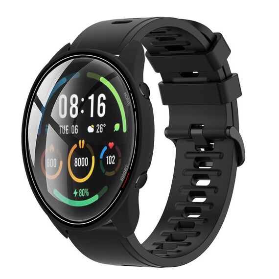 Per Xiaomi MI Watch Color 22mm Cinturino in silicone morbido a tinta unita (nero)