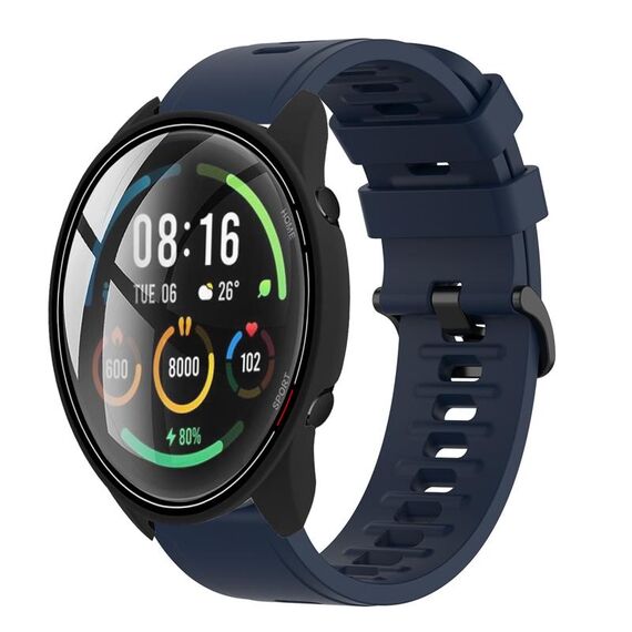 Per Xiaomi MI Watch Color 22mm Cinturino in silicone morbido a tinta unita (blu notte)