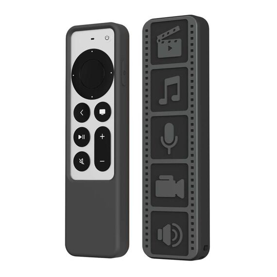 Telecomando in silicone Custodia protettiva antiscivolo impermeabile per Apple TV 4K 2021 (nero)