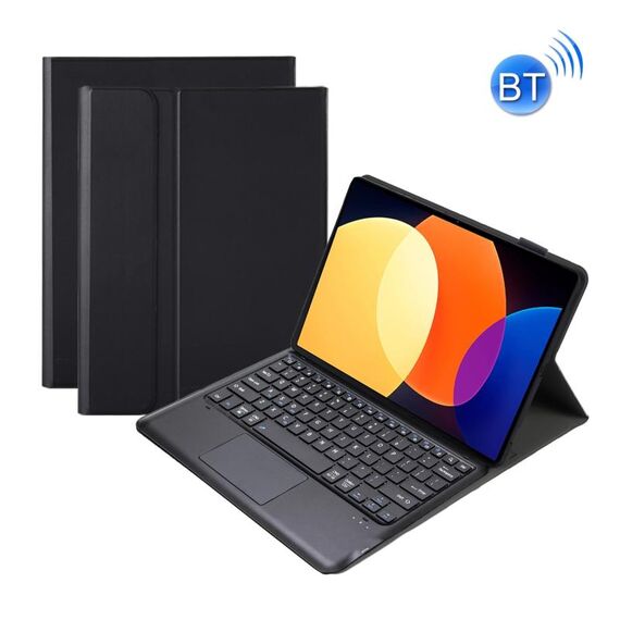 A0N4-A Custodia in pelle per tablet con tastiera Bluetooth staccabile in TPU con motivo a pecora con touchpad per Xiaomi Pad 5 Pro 12.4 (nero)