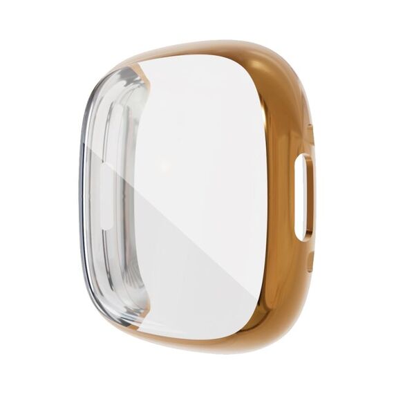 Per Fitbit Versa 4 / Sense 2 Custodia per orologio in TPU galvanica a copertura totale (oro)