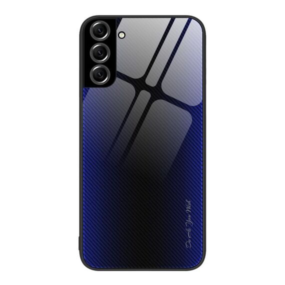 Per Samsung Galaxy S22 + 5G Custodia per telefono TPU in vetro sfumato (blu scuro)