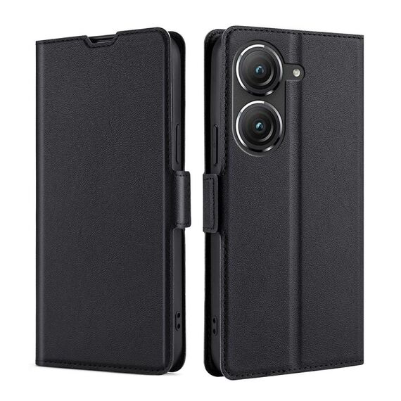Per Asus Zenfone 9 Custodia per telefono in pelle flip orizzontale con fibbia laterale ultrasottile (nero)