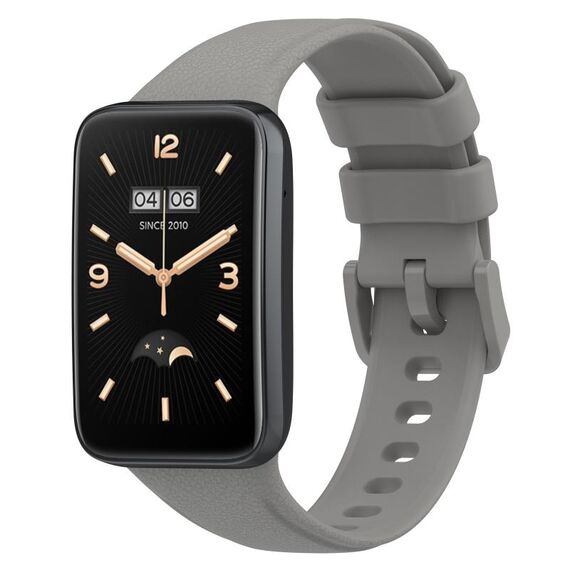 Per Xiaomi Mi Band 7 Pro Cinturino in pelle con texture litchi (grigio)
