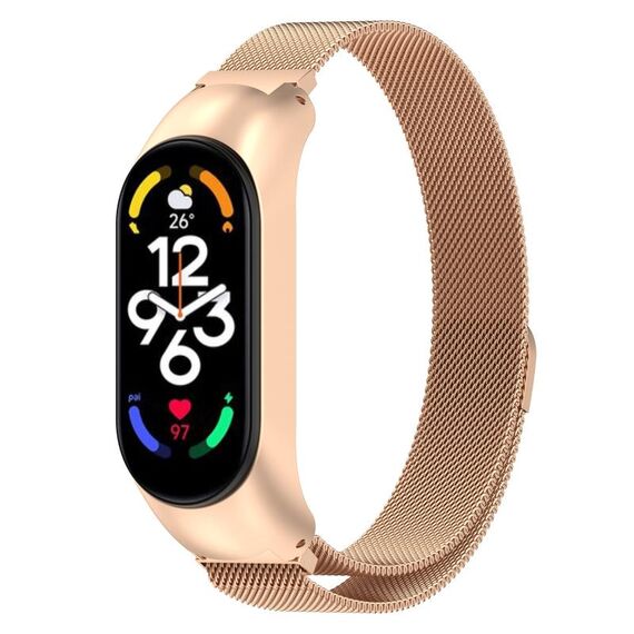 Per Xiaomi Mi Band 7 / 7NFC Cinturino in metallo in acciaio inossidabile di Milano (oro rosa)