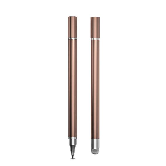 2 pezzi di pittura per ufficio senza ricarica penna stilo a disco con testa in tessuto (oro rosa)