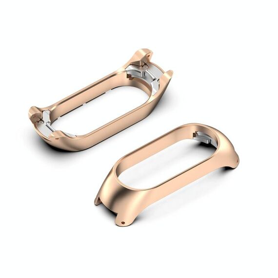 Per Xiaomi Mi Band 7 / 7 Custodia protettiva per orologio con cornice in metallo NFC (oro rosa)