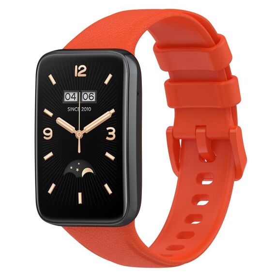 Per cinturino in pelle Xiaomi Mi Band 7 Pro Litchi Texture (arancione)