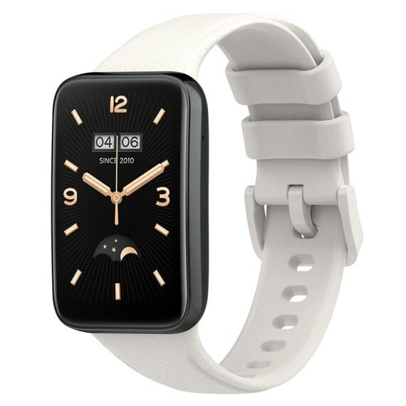 Per cinturino in pelle Xiaomi Mi Band 7 Pro Litchi Texture (bianco)